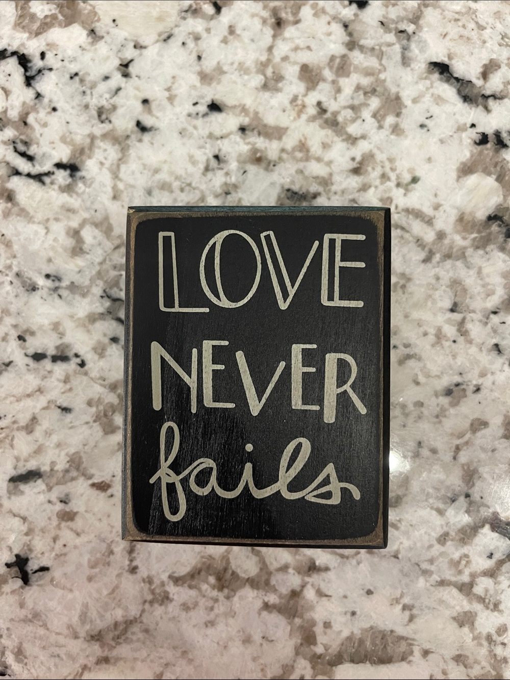 Primitives by Kathy Black and Cream 'Love Never Fails' Wood Sign